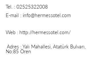 Hermess Hotel iletiim bilgileri